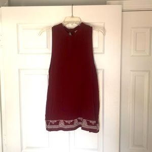 Red high neck tank. XL.